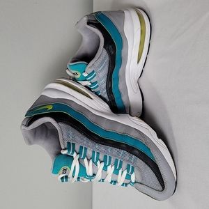 Nike Air Max 95 gray and green leather athletic shoes